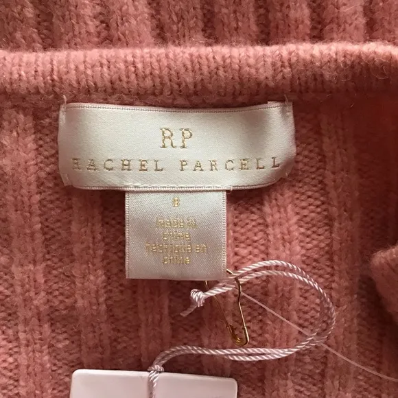 Rachel Parcell Dusty Pink Cozy Wool Blend V-Neck Ribbed Sweater Dress Size 8