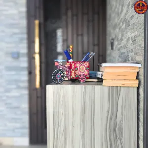 Red Artistic Painted Pen Holder