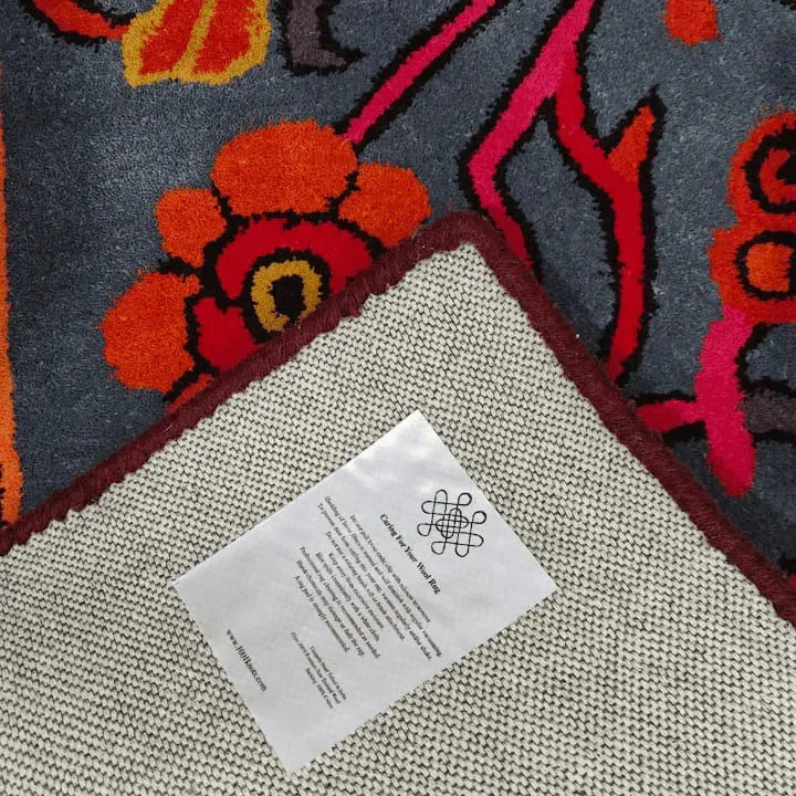 Red Bloom Harmony Rug Hand Tufted Rug