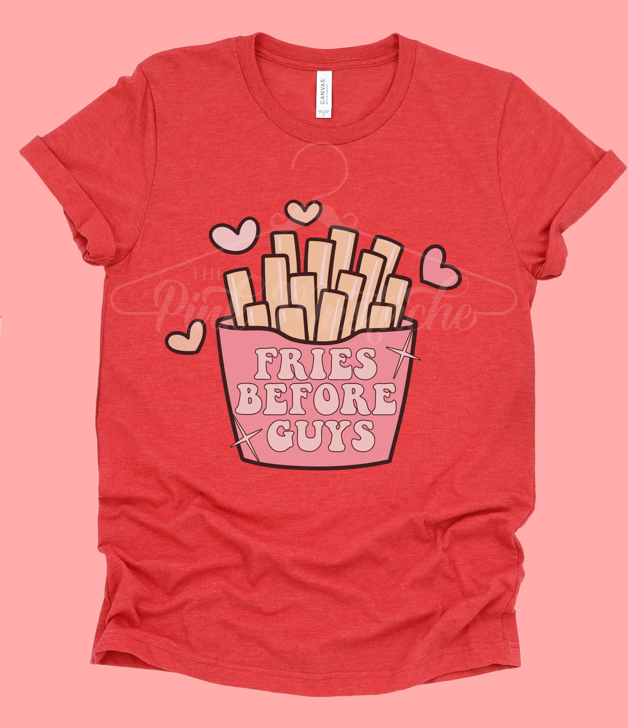 Red Fries Before Guys Retro Tee/ Super Cute Valentine's Tee - Youth and Adult Sizing Available