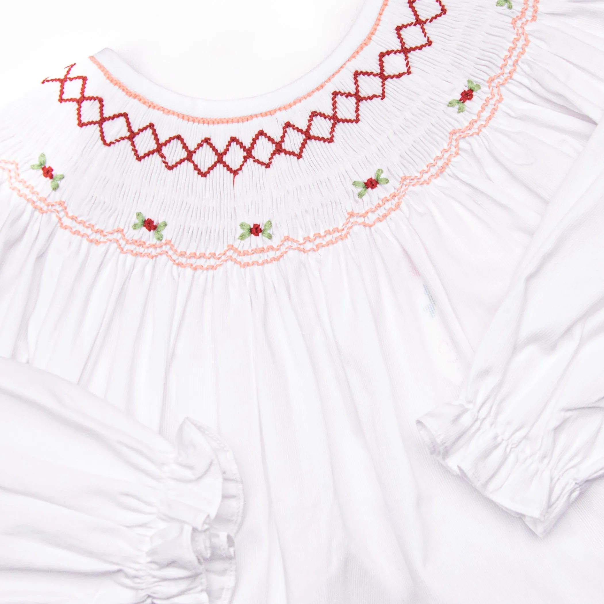 Red Roses Smocked Dress, Red