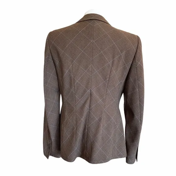 RENA LANGE Houndstooth Plaid German Blazer