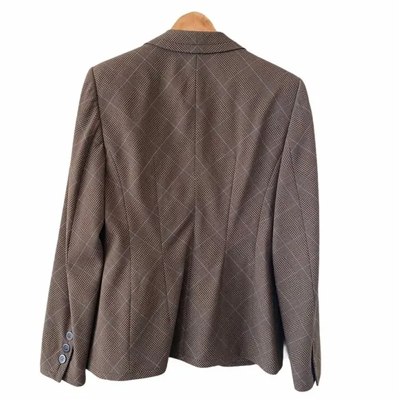 RENA LANGE Houndstooth Plaid German Blazer