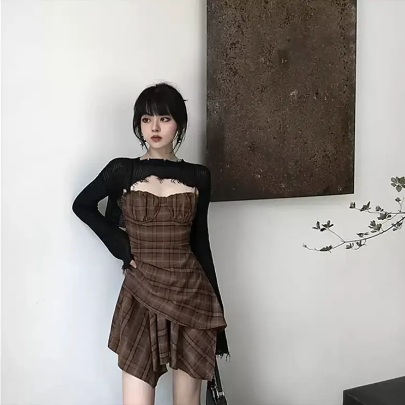 Retro Girly Plaid Dress UB6236