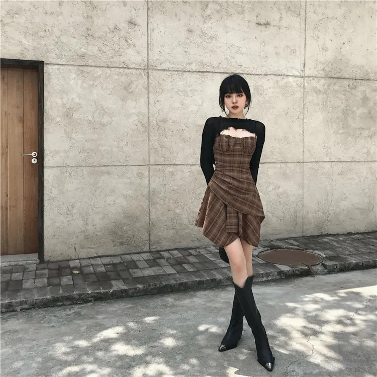 Retro Girly Plaid Dress UB6236