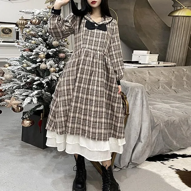 Retro Plaid Dolly Dress SD01041