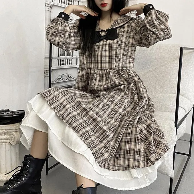 Retro Plaid Dolly Dress SD01041