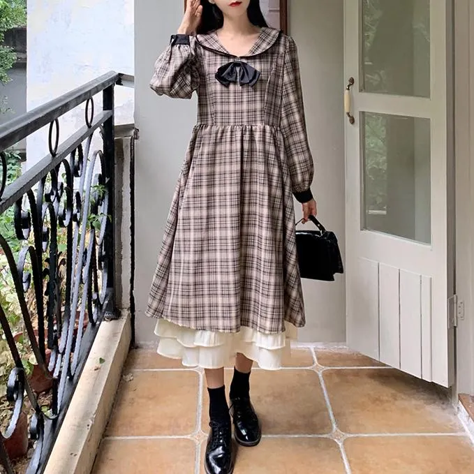 Retro Plaid Dolly Dress SD01041