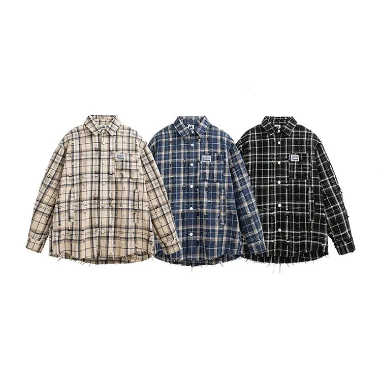 Retro Plaid Long-Sleeve Shirt