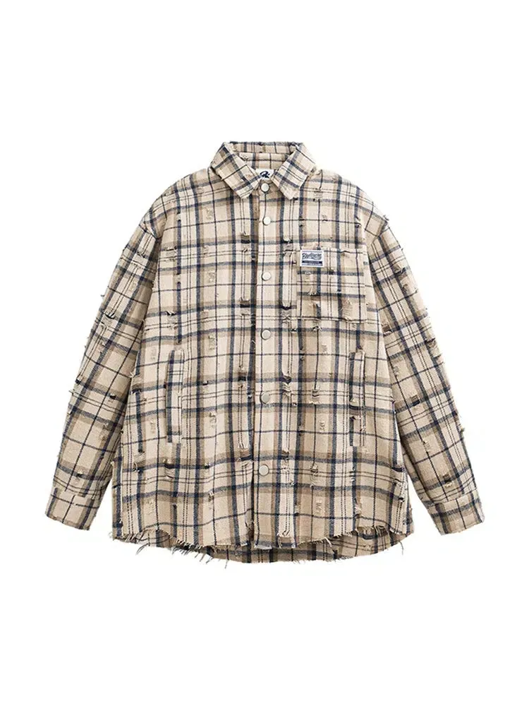 Retro Plaid Long-Sleeve Shirt