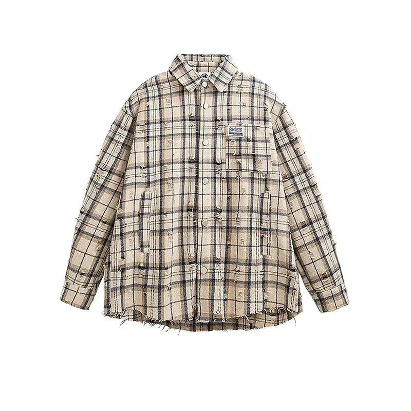 Retro Plaid Long-Sleeve Shirt
