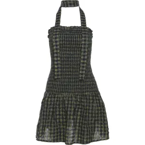 Retro Plaid Slim Dress