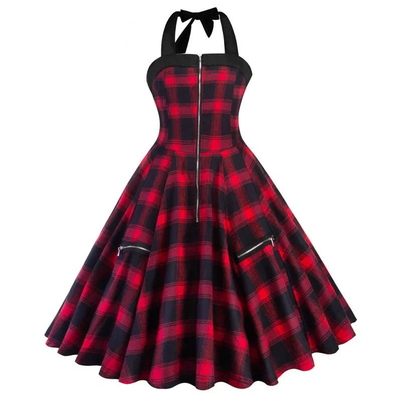 Retro Punk Plaid Dress SD01112