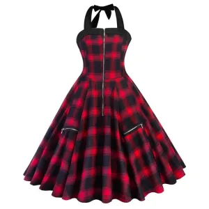 Retro Punk Plaid Dress SD01112