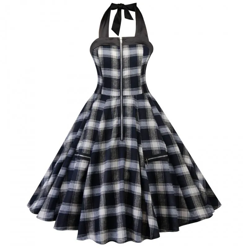 Retro Punk Plaid Dress SD01112