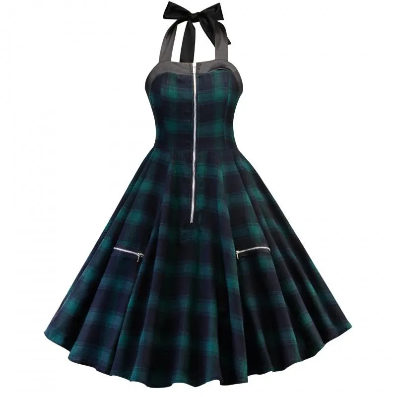 Retro Punk Plaid Dress SD01112