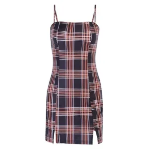 Retro Summer Plaid Strap Dress SD00603