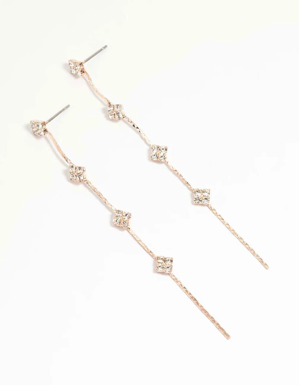 Rose Gold Dainty Flower Drop Earrings