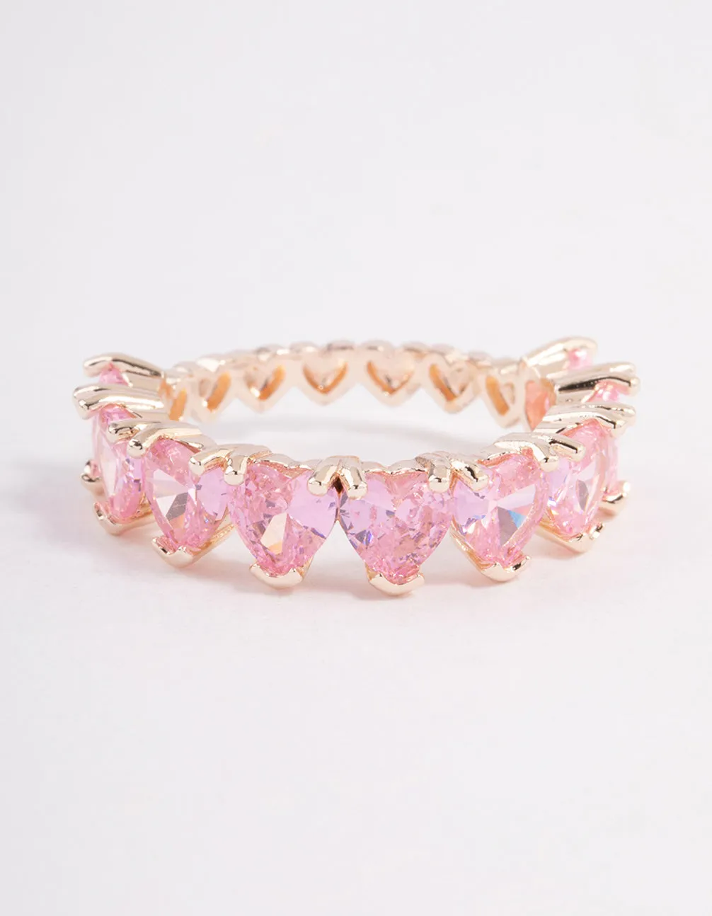Rose Gold Plated Multi Heart Band Ring