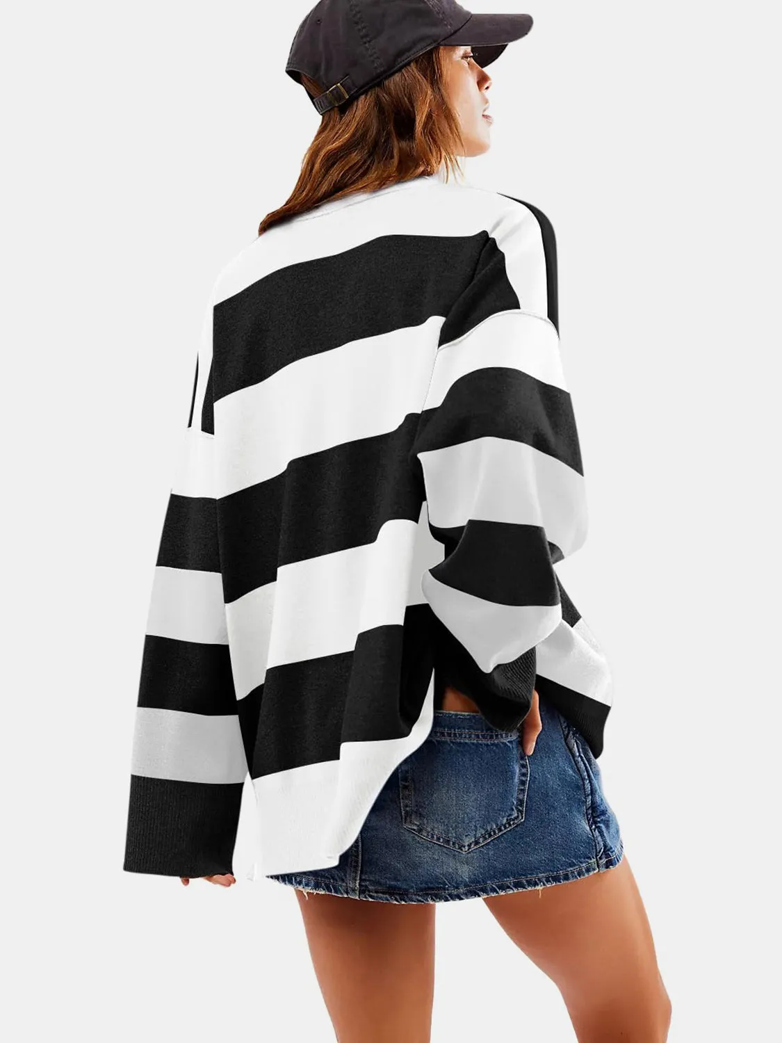 Rosie Color Block Half Zip Long Sleeve Sweater
