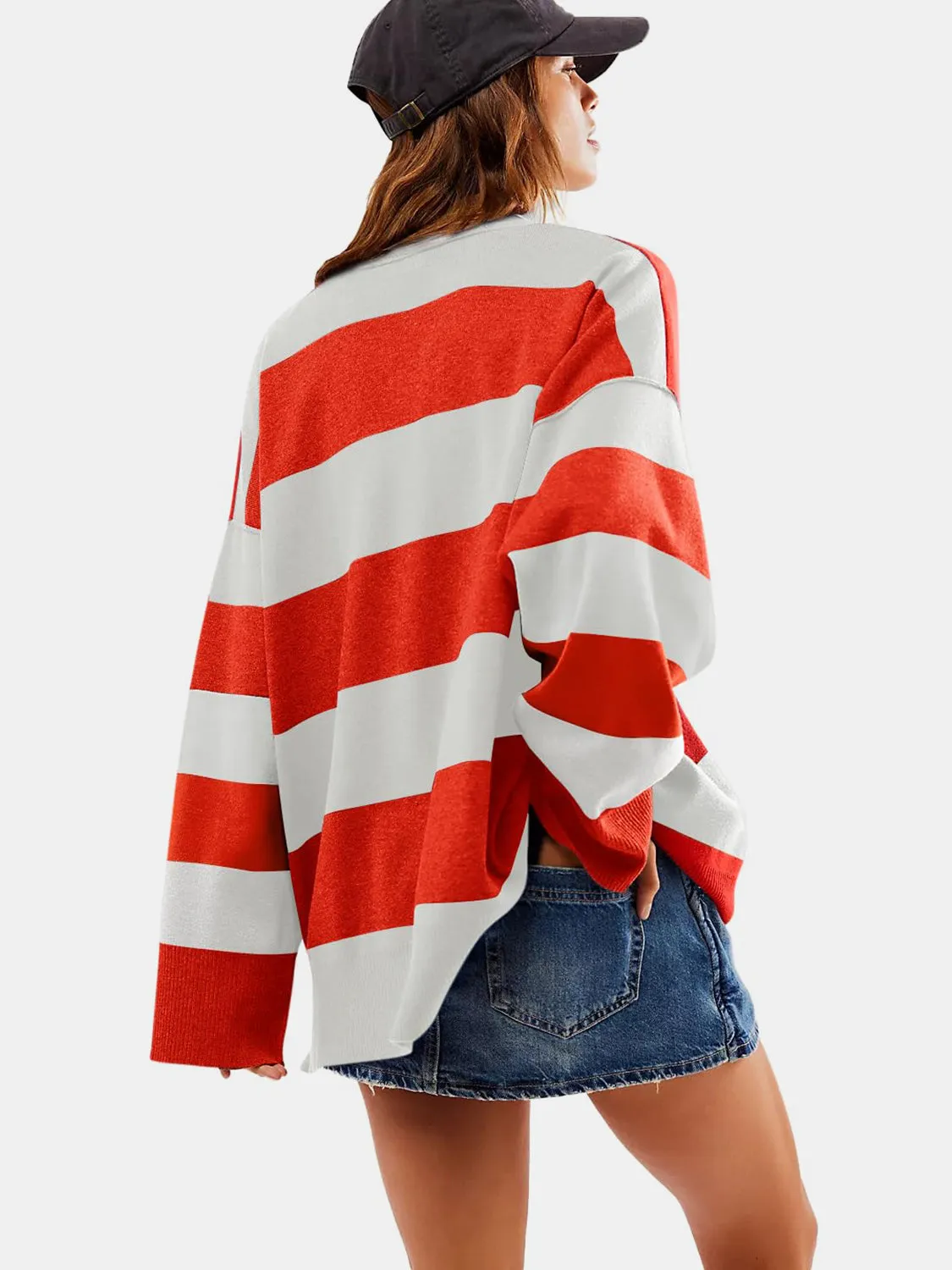 Rosie Color Block Half Zip Long Sleeve Sweater