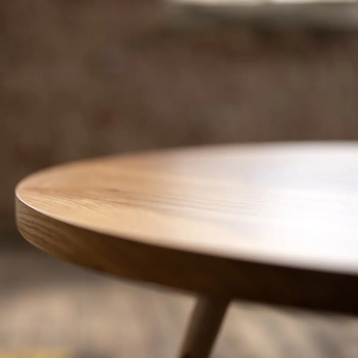 Round Mid Century Modern Wood Coffee Table with Turned Legs | Velma Table
