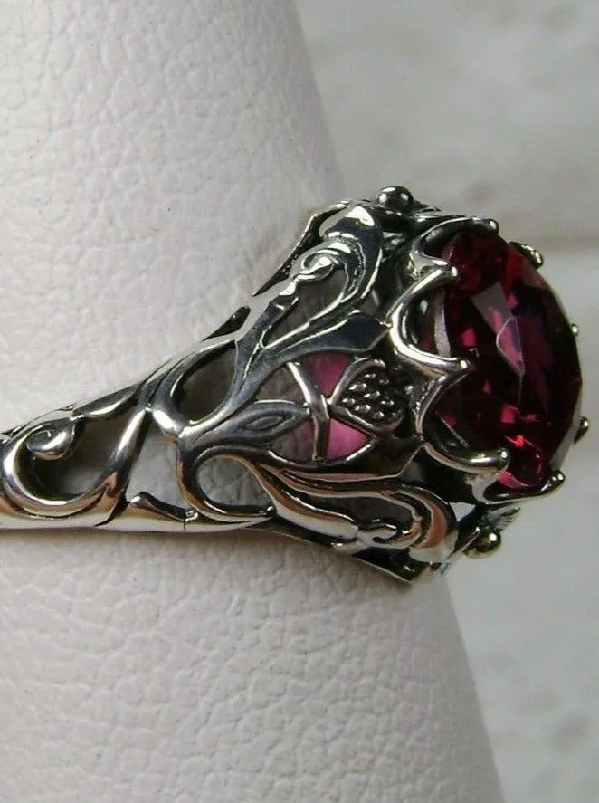 Ruby Red Ring, Daisy Filigree, Victorian Jewelry #D66