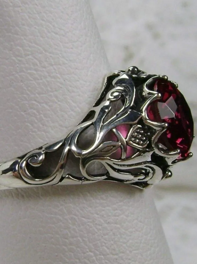 Ruby Red Ring, Daisy Filigree, Victorian Jewelry #D66