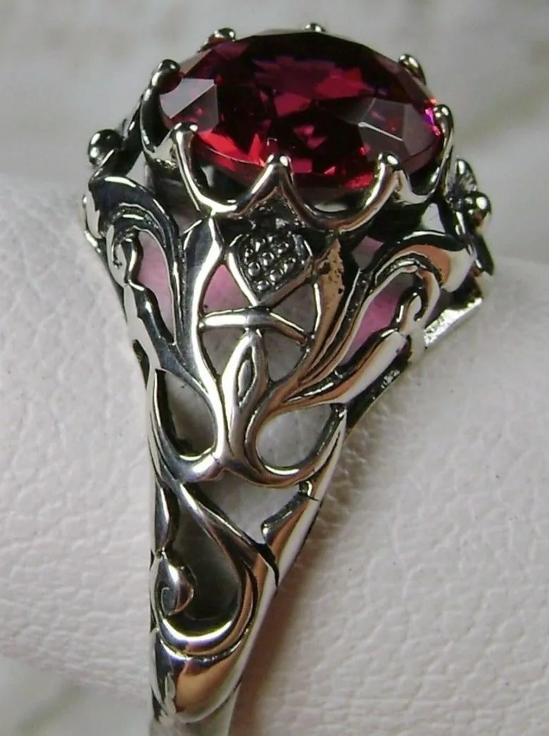 Ruby Red Ring, Daisy Filigree, Victorian Jewelry #D66