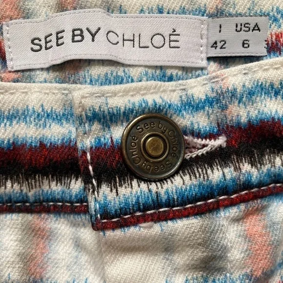 See by Chloe’ Garment Dyed Plaid Denim Mini Skirt Y2K