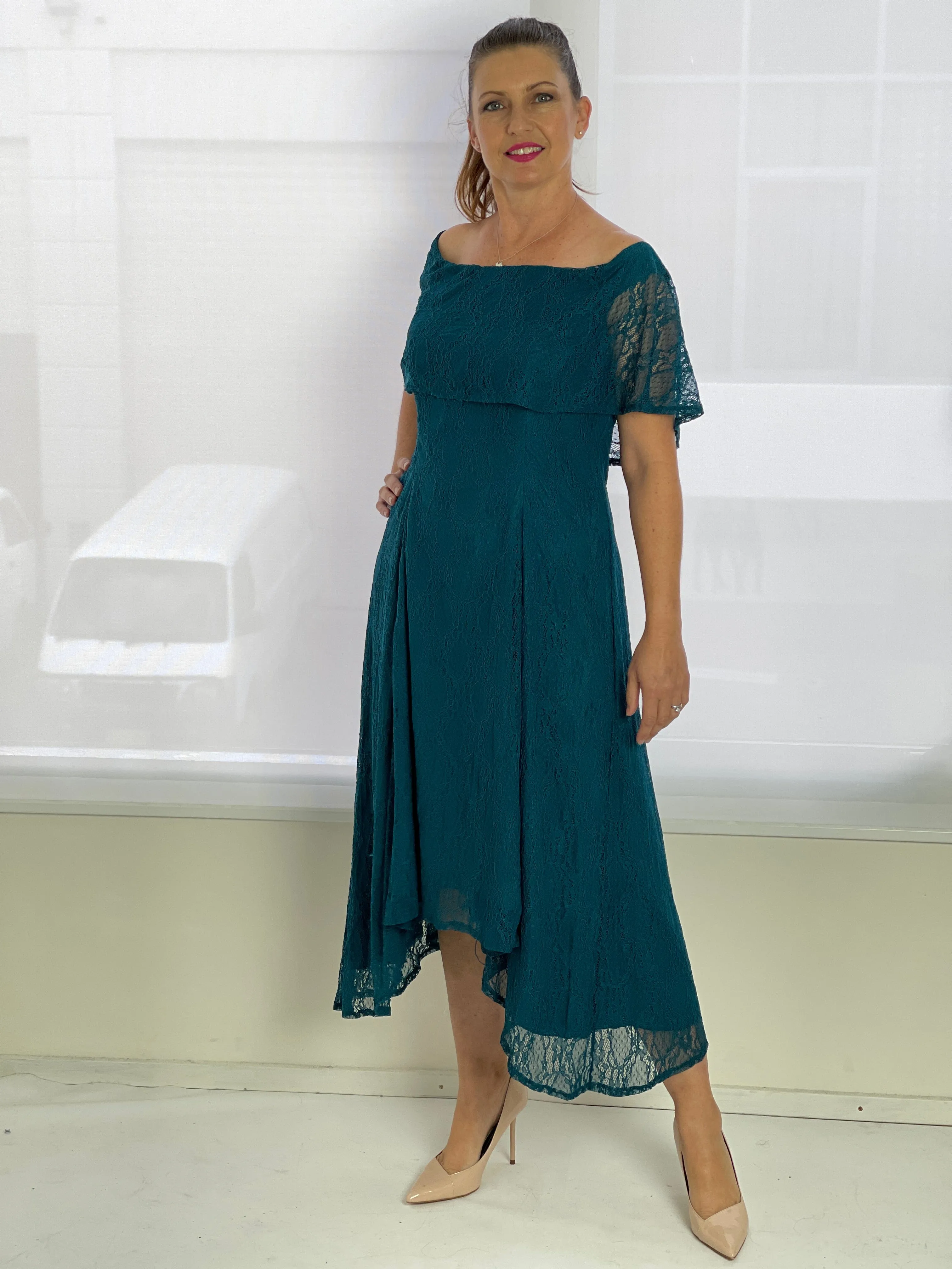 Sinatra Emerald Lace Dress