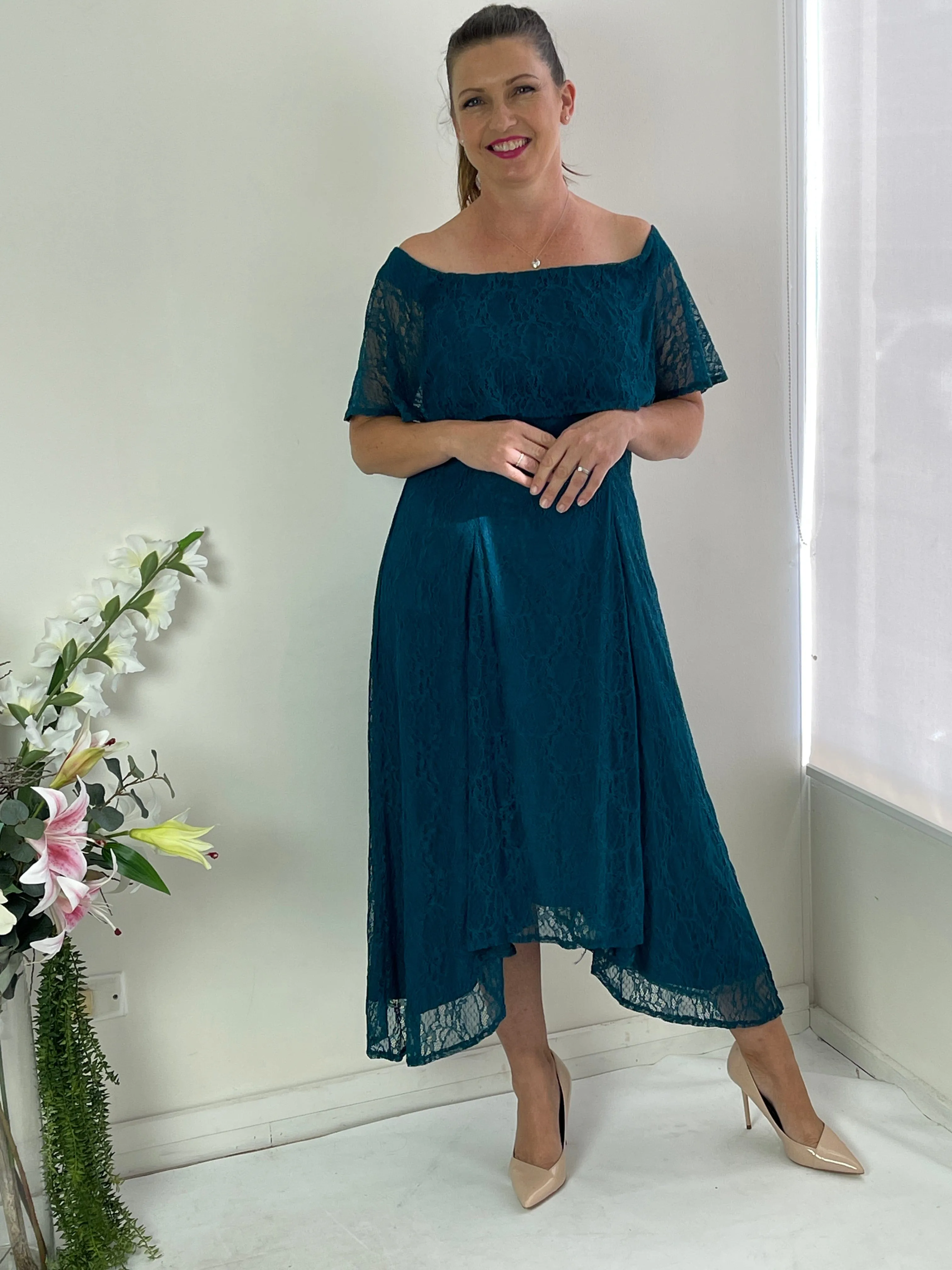 Sinatra Emerald Lace Dress