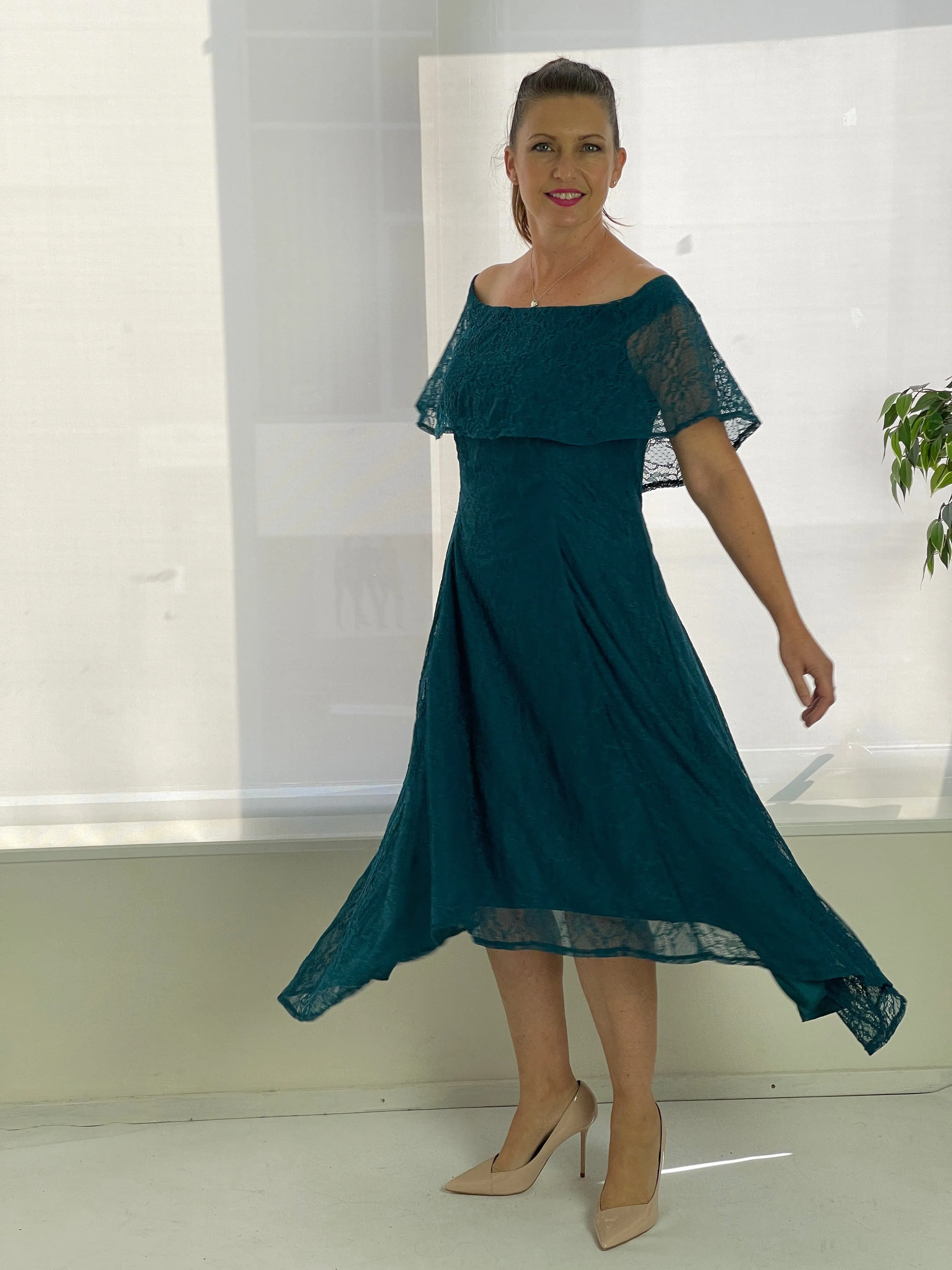 Sinatra Emerald Lace Dress
