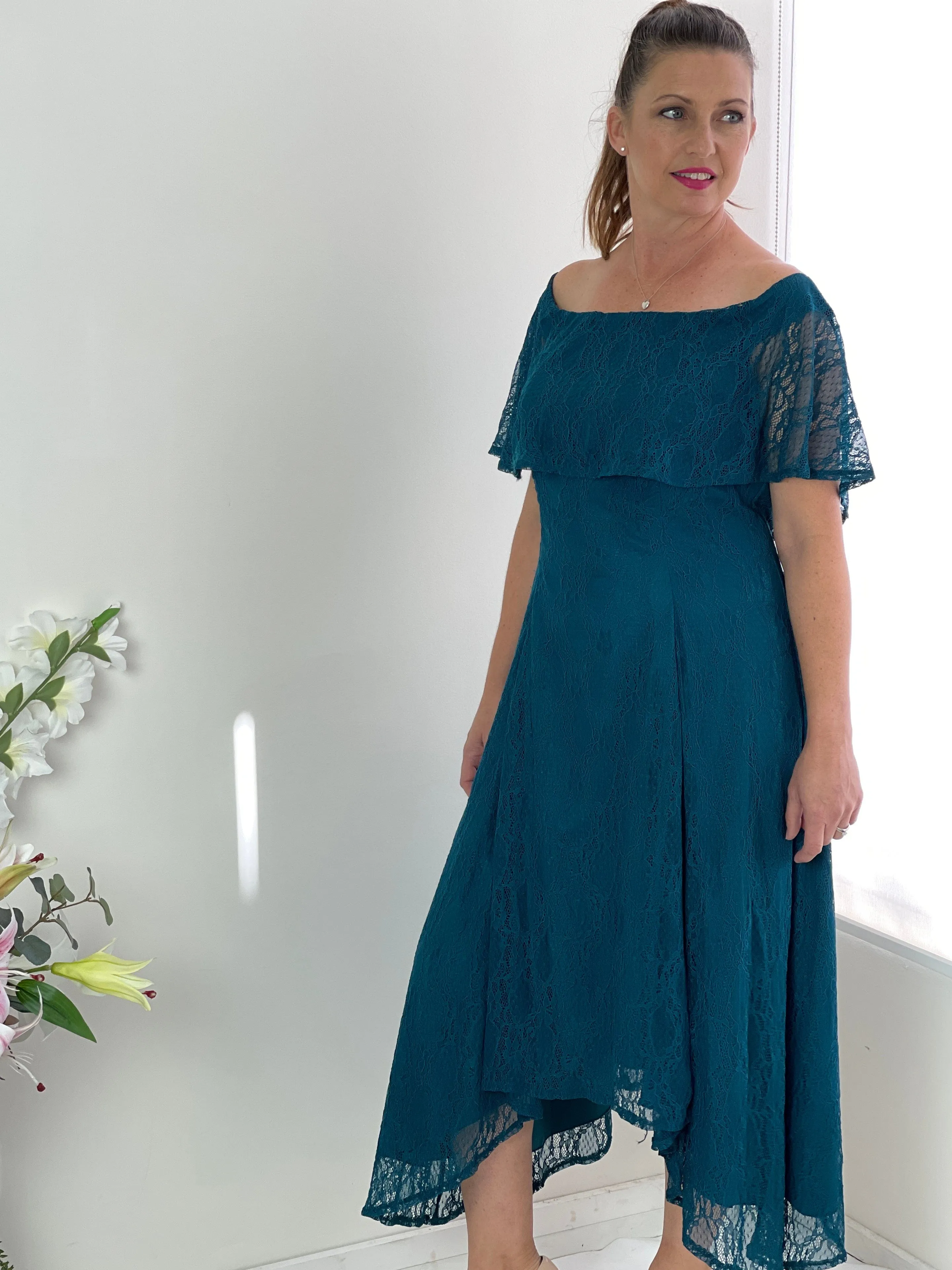 Sinatra Emerald Lace Dress
