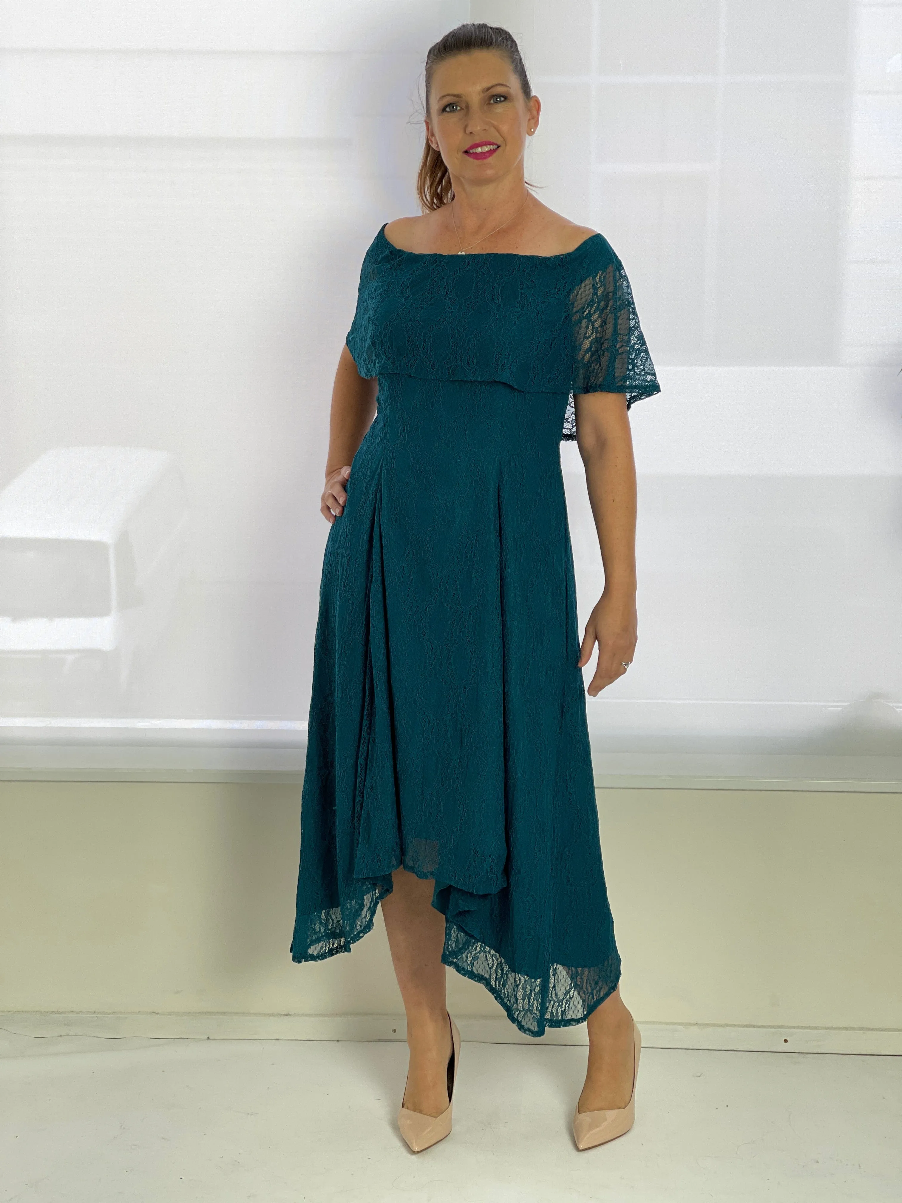 Sinatra Emerald Lace Dress