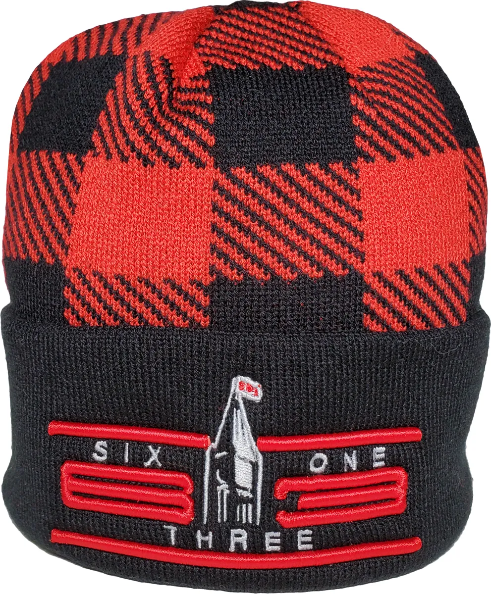 Six One 3 Cyber Jacquard Knit Cuffed Toque Plaid