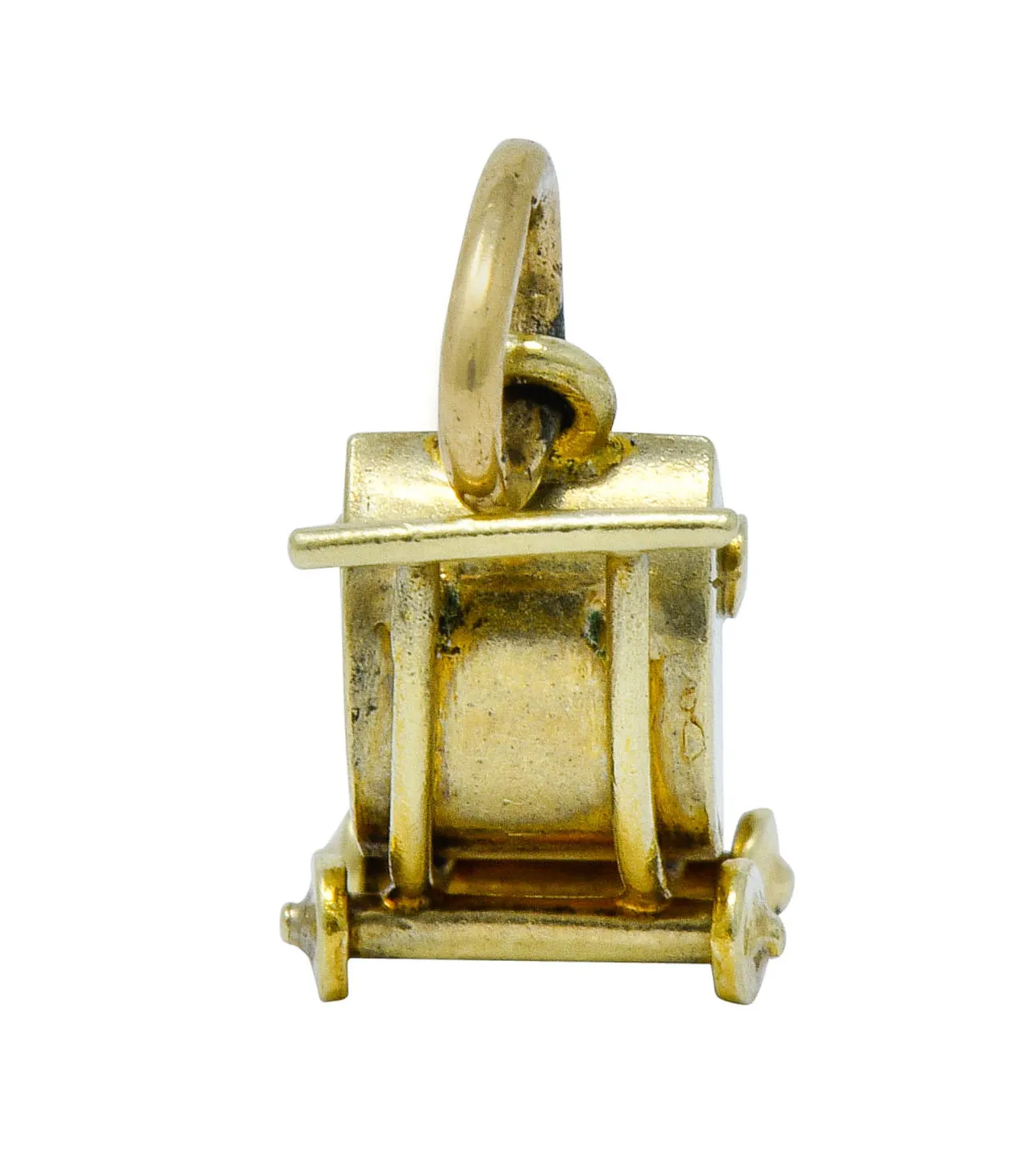 Sloan & Co. Retro Enamel 14 Karat Gold Baby Carriage Charm