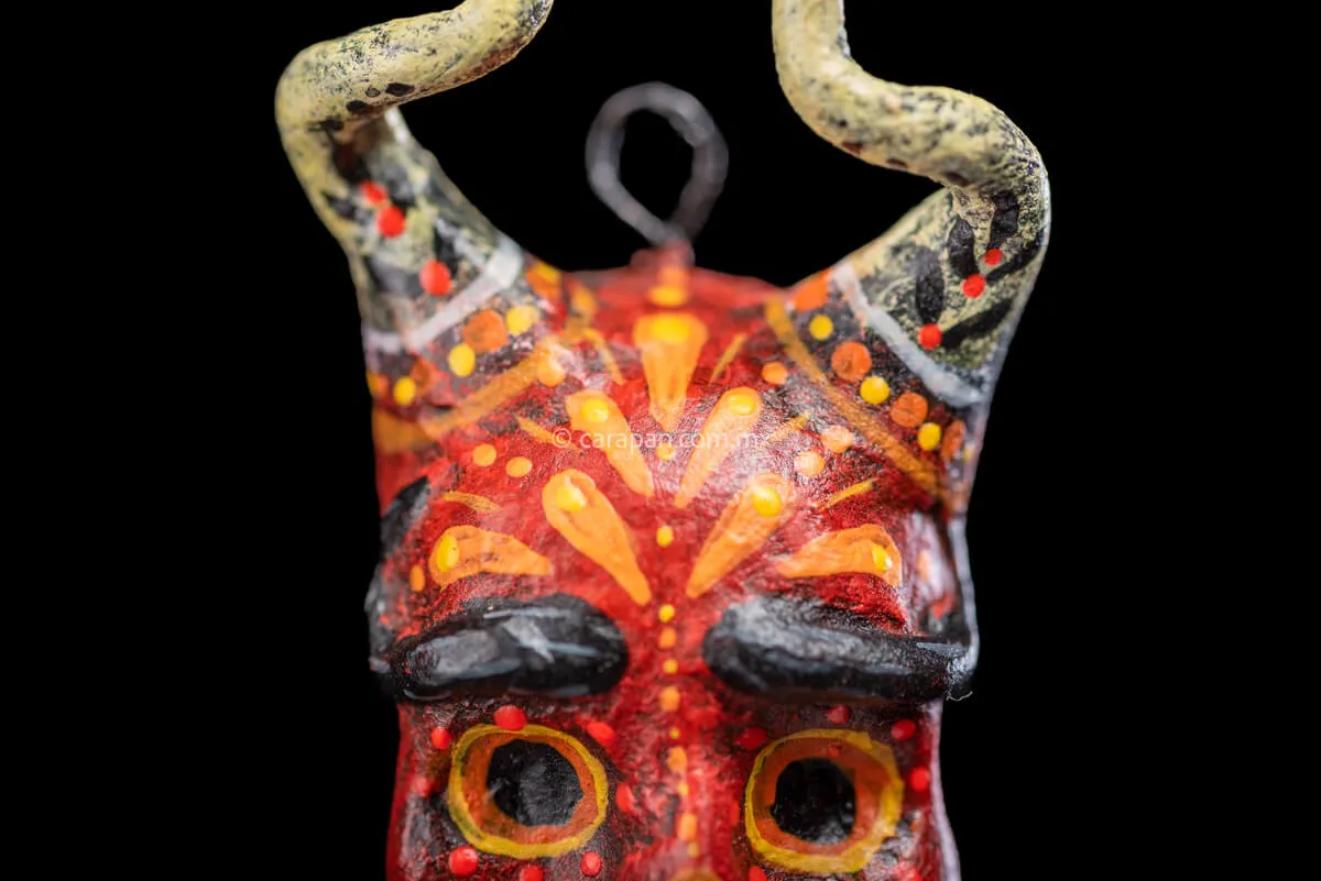 Smiling Paper Mache Devil Head