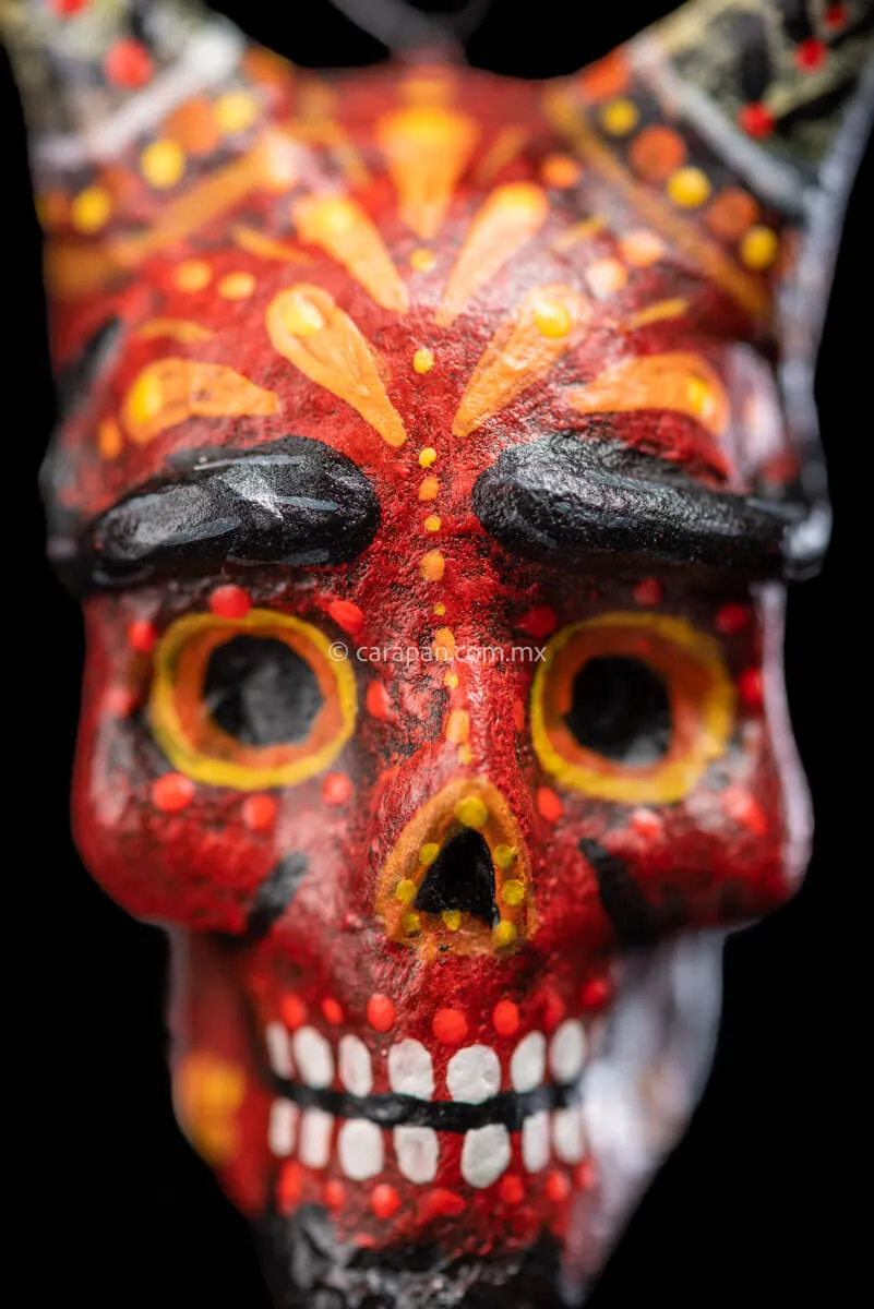 Smiling Paper Mache Devil Head