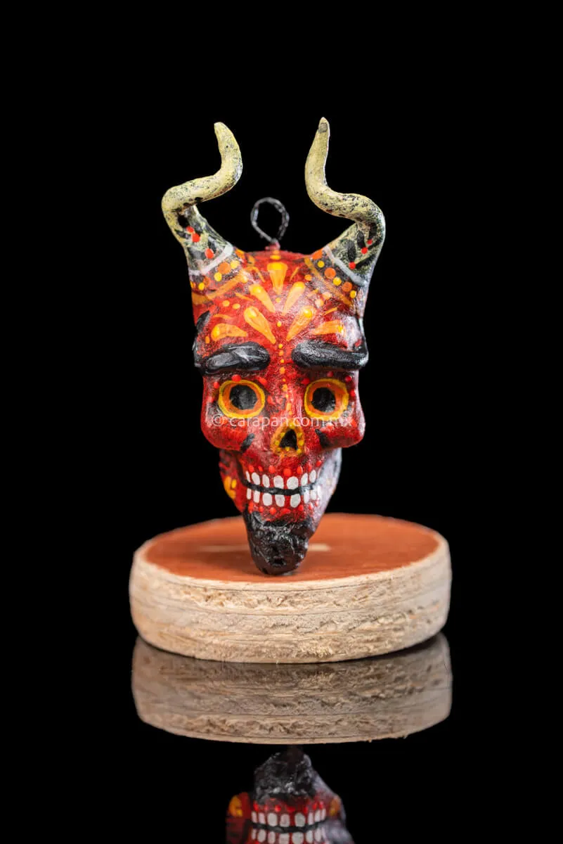 Smiling Paper Mache Devil Head