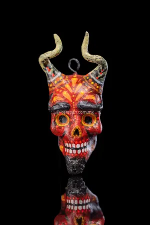 Smiling Paper Mache Devil Head