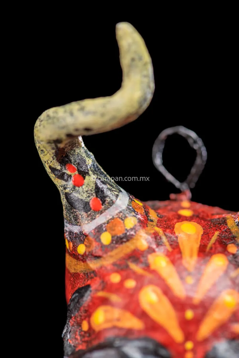 Smiling Paper Mache Devil Head