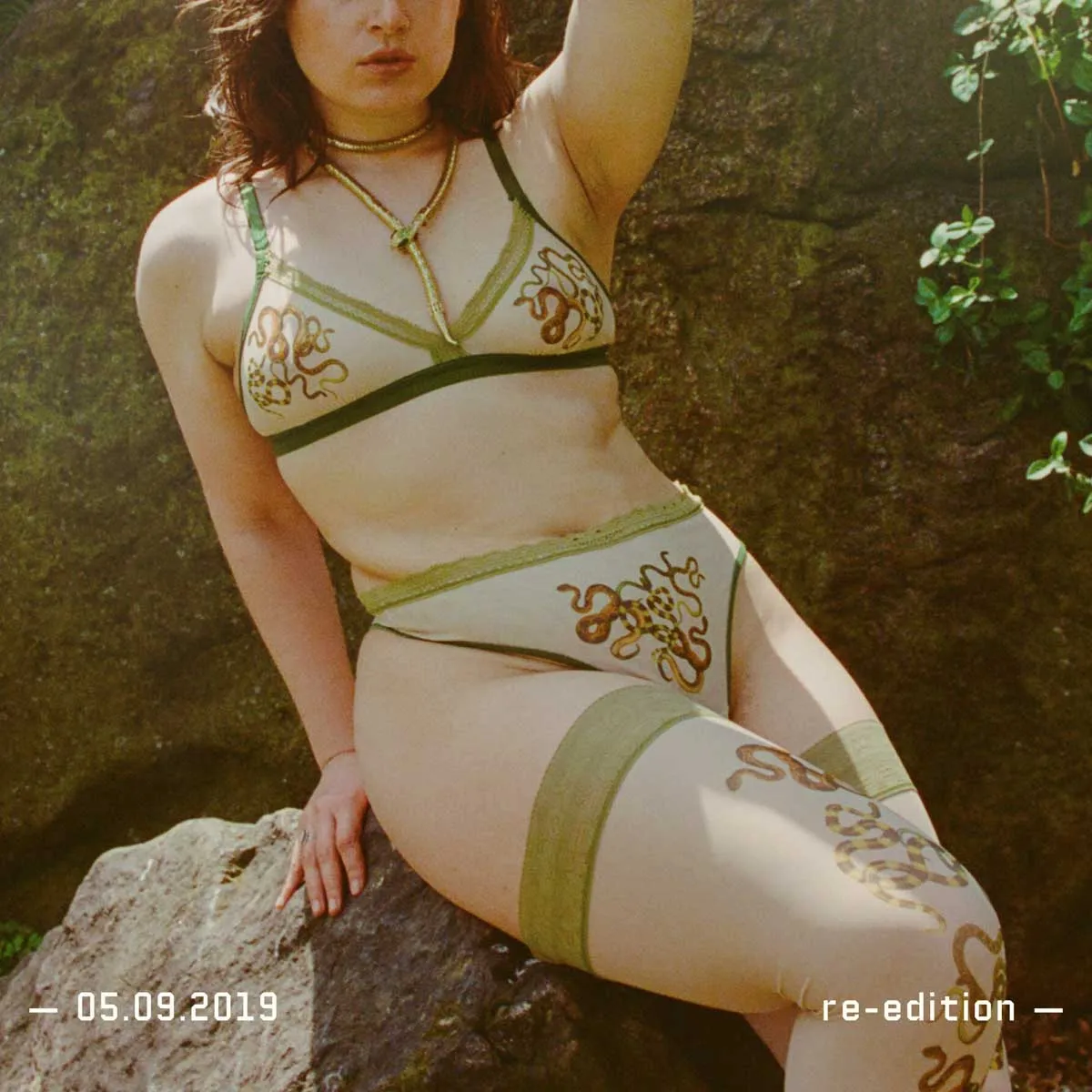 Snakes Printed Mesh Bralette