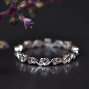 Solid Gold Ivy Vine Floral Dainty Wedding Ring