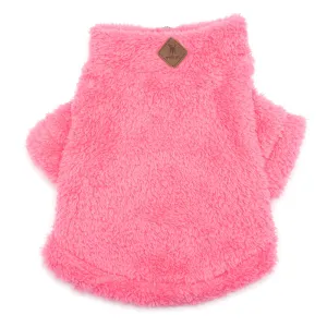 Solid Plush Fleece Dog Pullover in Hot Pink