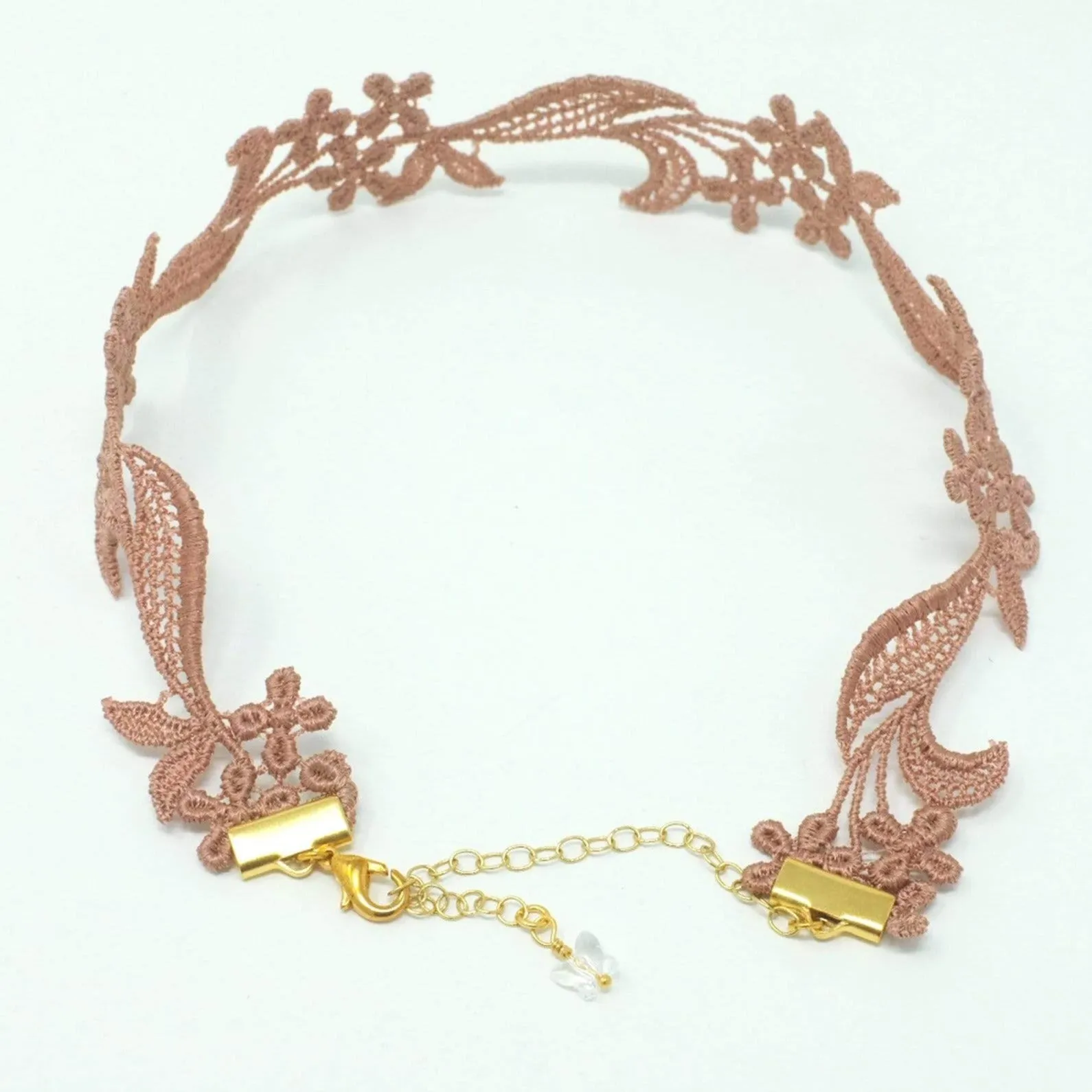 Sophia Beige Lace Floral Choker