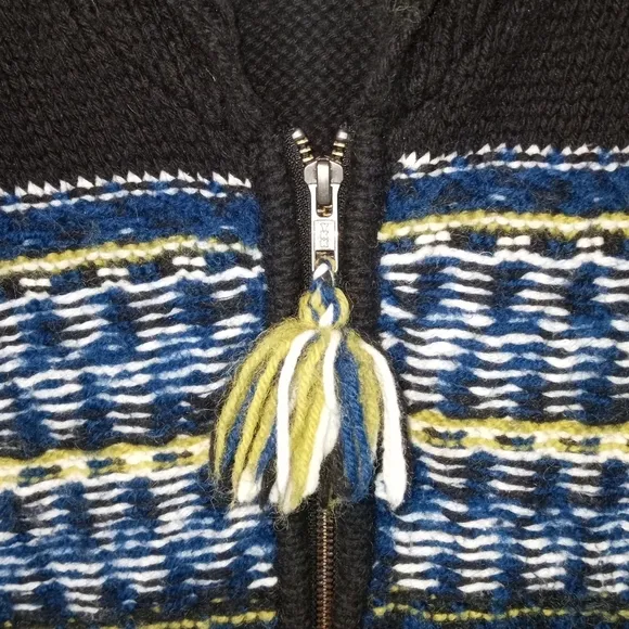Sparrow Anthropologie Cotton Wool Blend Fair Isle Zip Up Sweater Coat Size Small