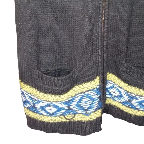 Sparrow Anthropologie Cotton Wool Blend Fair Isle Zip Up Sweater Coat Size Small