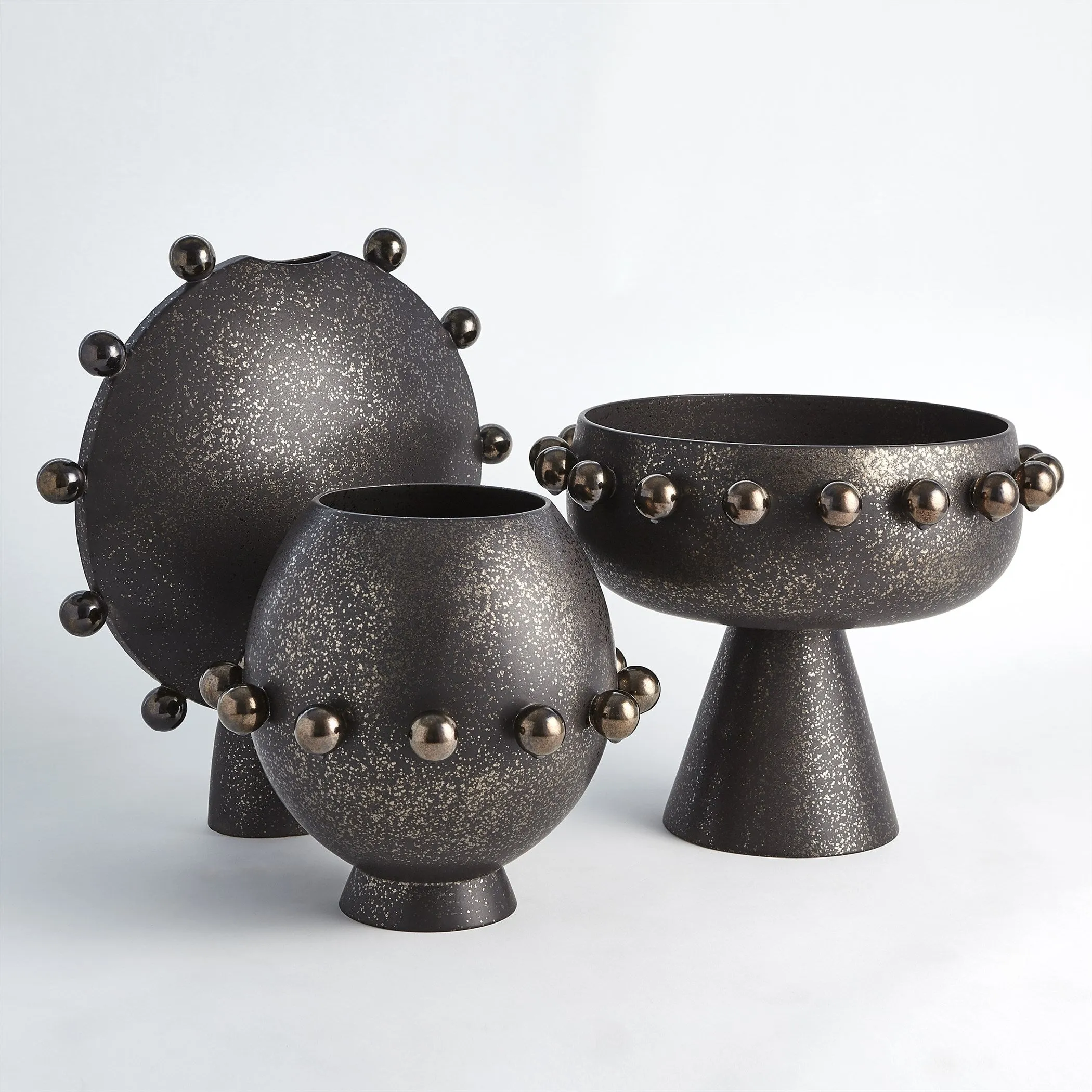 Spheres Footed Bowl - Bronze