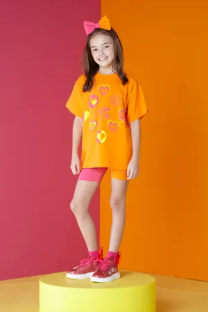 SS24 A Dee Girls Marnie Bold Hearts Cycle Short Set